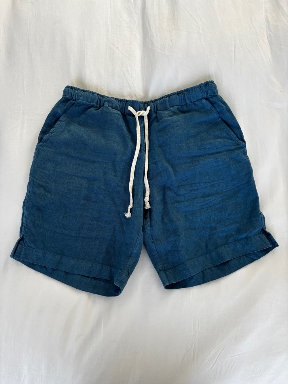 Alex Crane Men's Bo Linen Shorts - Blue